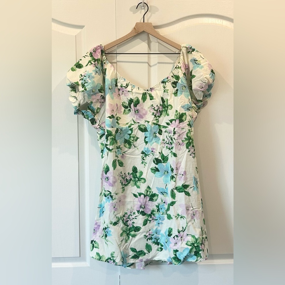 Old Navy Floral Dress - Cream, Green, Blue, Purple